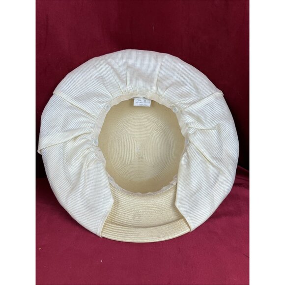 CHIC Vintage Matsuda Nicole Avant Garde Sun Hat Grass Straw With Cover Japan - Picture 4 of 9